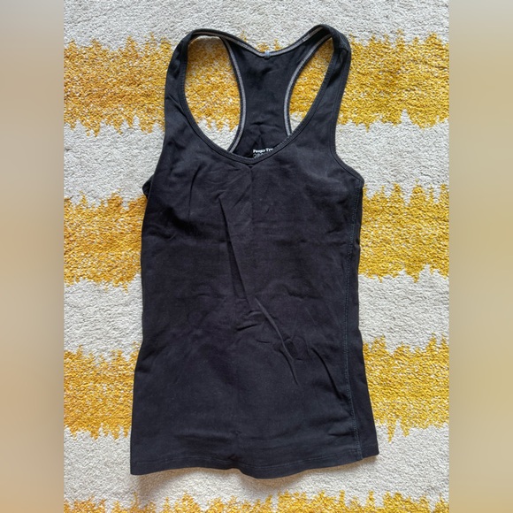 People Tree set Black & Purple Yoga Athletic Cross Back Tops & Cropped Leggings - Picture 9 of 10